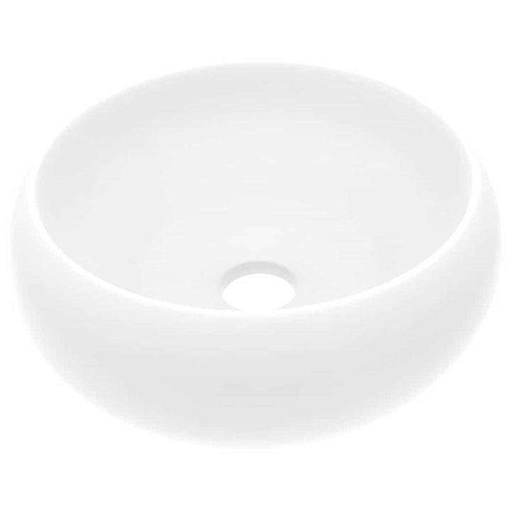 luksuriøs håndvask 40x15 cm rund keramisk mat hvid