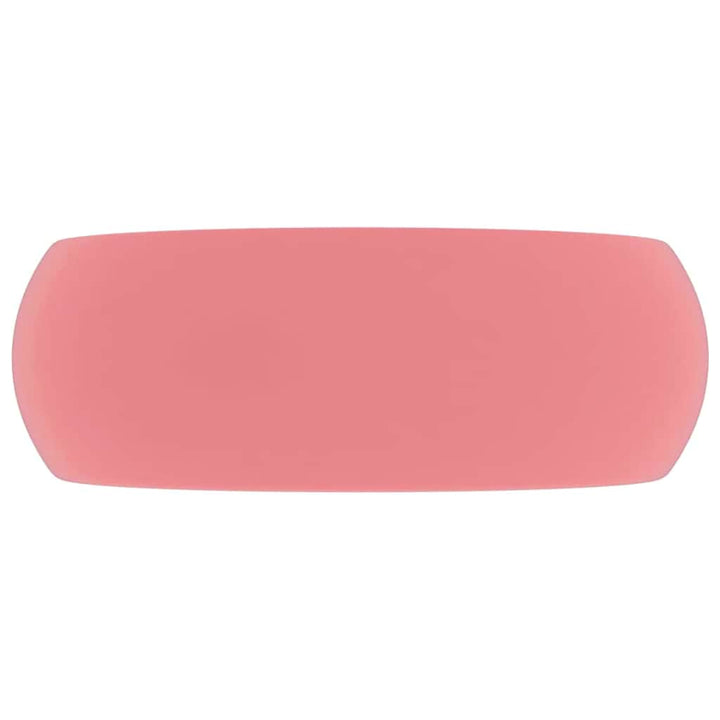 luksuriøs håndvask 40x15 cm rund keramisk mat pink