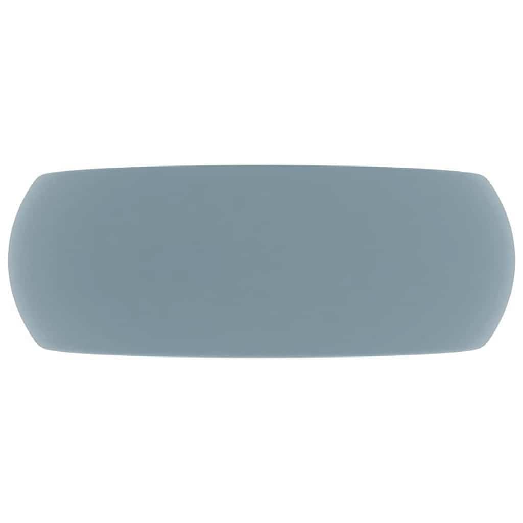 luksuriøs håndvask 40x15 cm rund keramik mat lyseblå