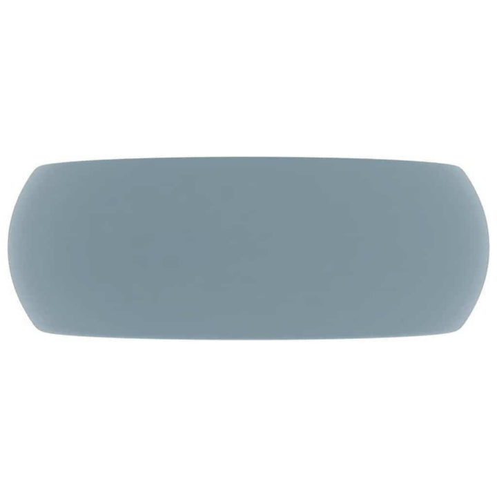 luksuriøs håndvask 40x15 cm rund keramik mat lyseblå