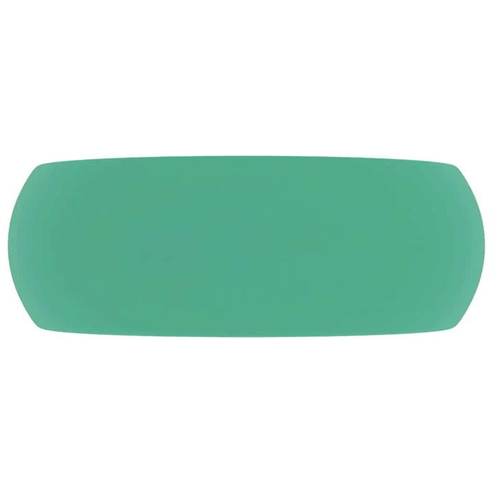 luksuriøs håndvask 40x15 cm rund keramik mat lysegrøn
