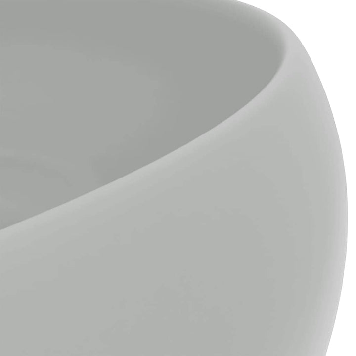 luksuriøs håndvask 40x15 cm rund keramik mat lysegrå