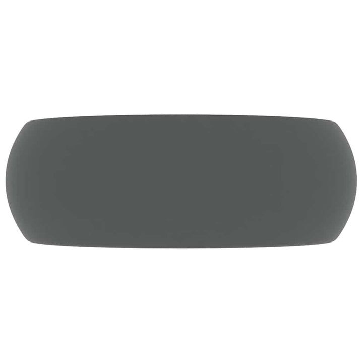 luksuriøs håndvask 40x15 cm rund keramik mat mørkegrå