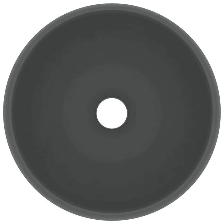 luksuriøs håndvask 40x15 cm rund keramik mat mørkegrå