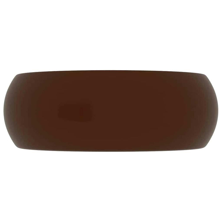 luksuriøs håndvask 40x15 cm rund keramik mat mørkebrun