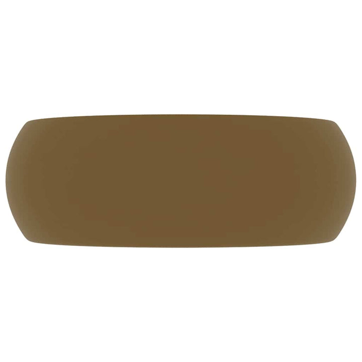 luksuriøs håndvask 40x15 cm rund keramik mat cremefarvet