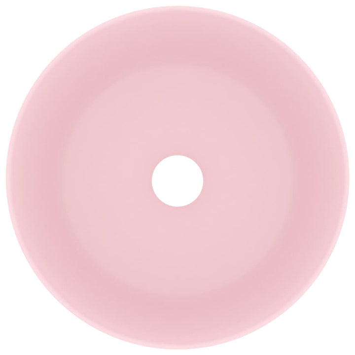 luksuriøs håndvask 40x15 cm rund keramisk mat pink