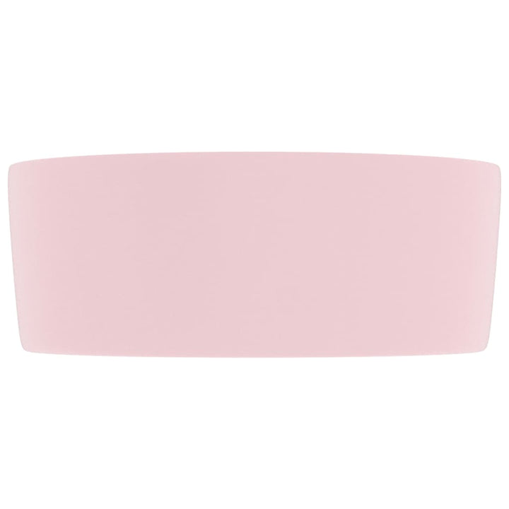 luksuriøs håndvask 40x15 cm rund keramisk mat pink
