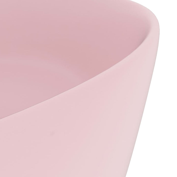 luksuriøs håndvask 40x15 cm rund keramisk mat pink