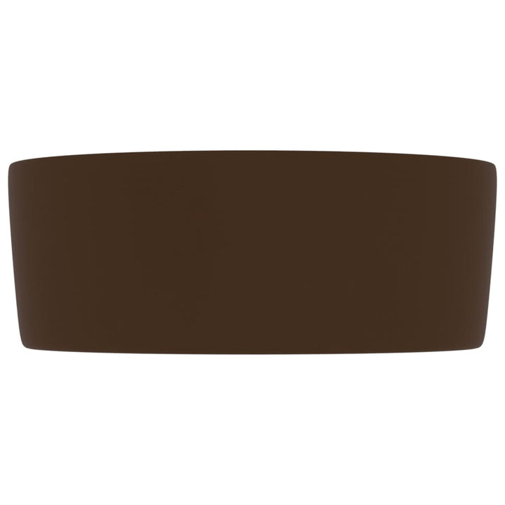 luksuriøs håndvask 40x15 cm rund keramik mat mørkebrun