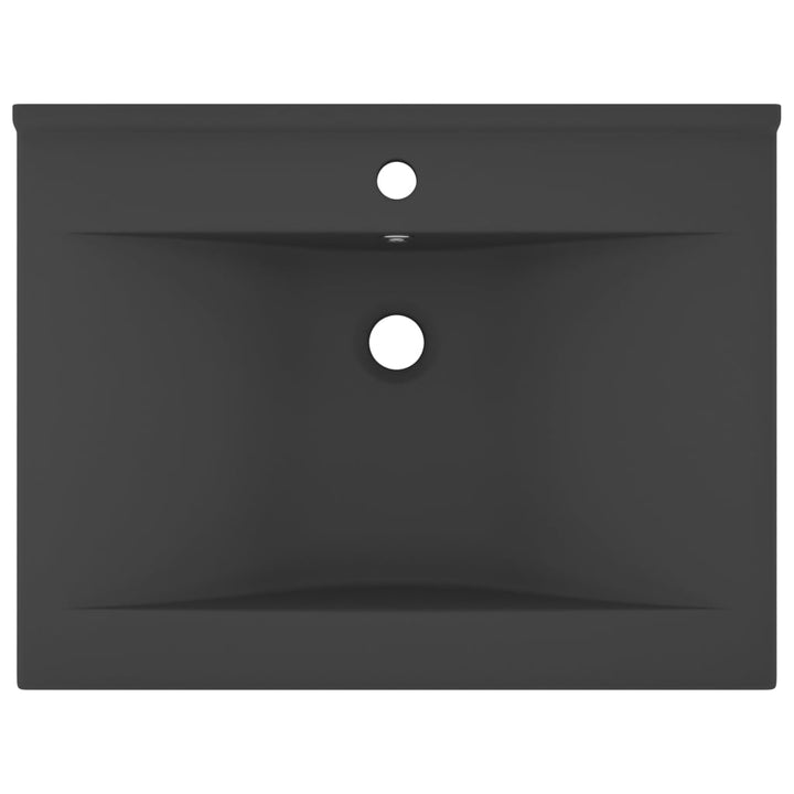 luksuriøs håndvask vandhanehul 60x46 cm keramik mat mørkegrå