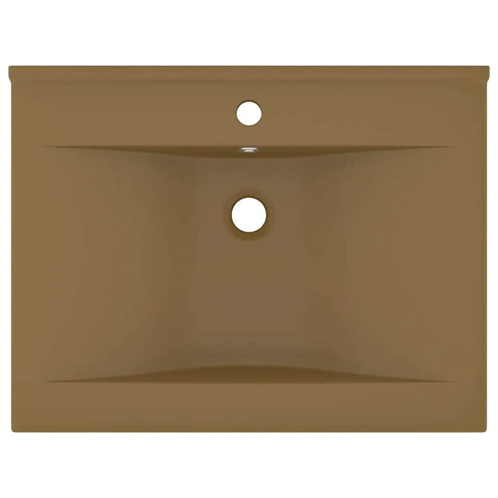 luksuriøs håndvask med vandhanehul 60x46 cm keramisk mat creme