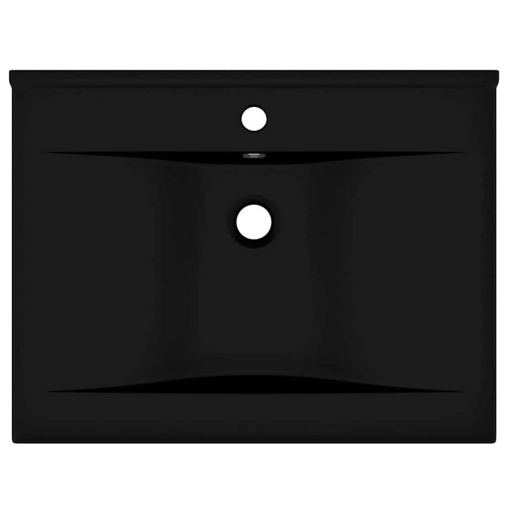 luksuriøs håndvask med vandhanehul 60x46 cm keramisk mat sort