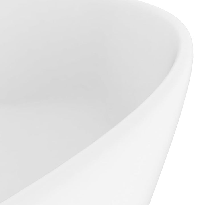 luksuriøs håndvask med overløb 36x13 cm keramik mat hvid