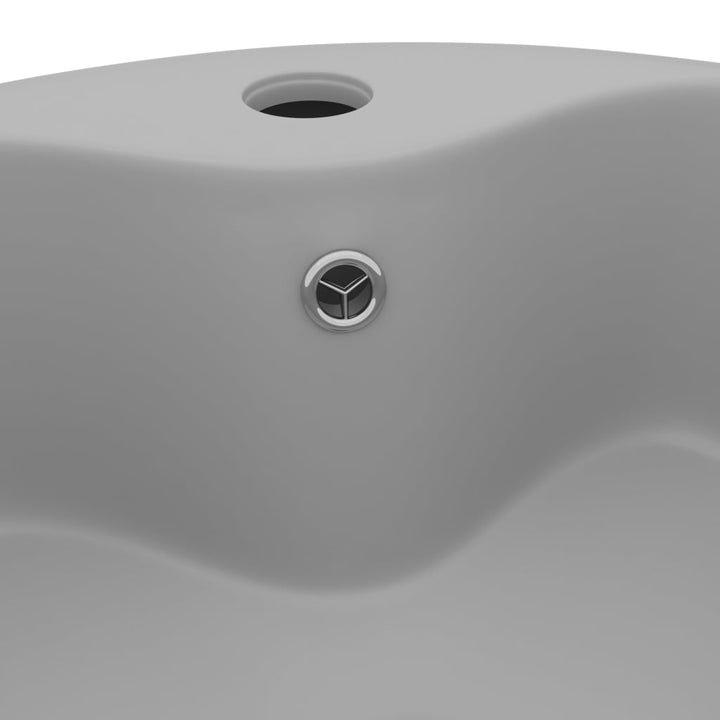 luksuriøs håndvask med overløb 36x13 cm keramik mat lysegrå