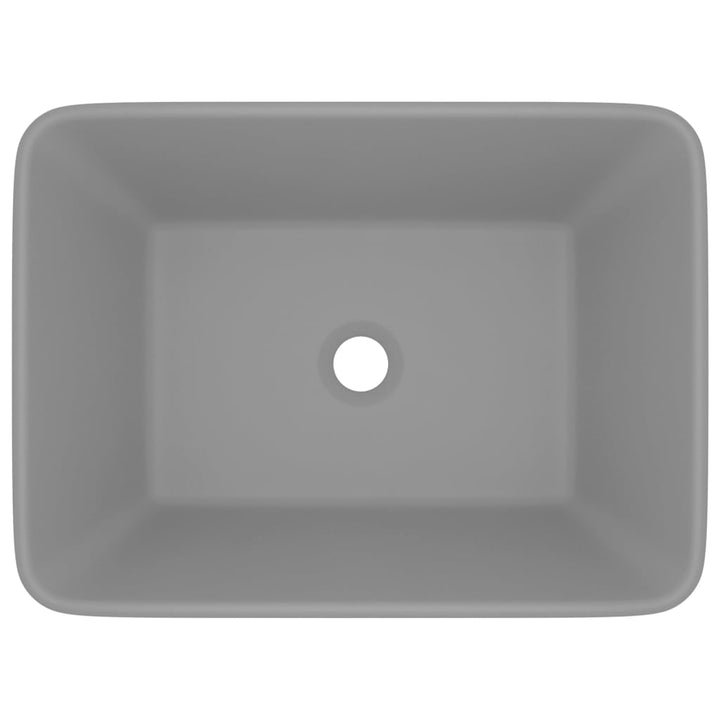 luksushåndvask 41x30x12 cm keramik mat lysegrå