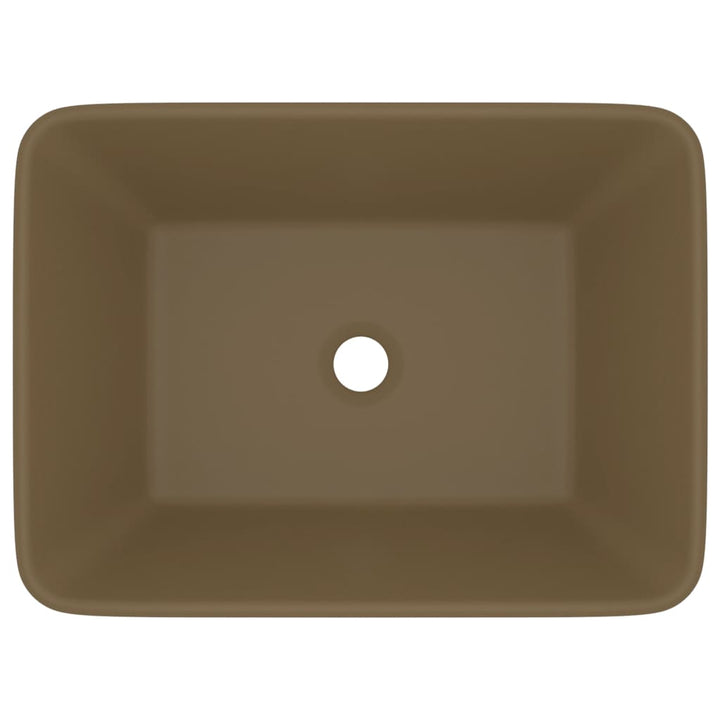 luksushåndvask 41x30x12 cm keramik mat cremefarvet