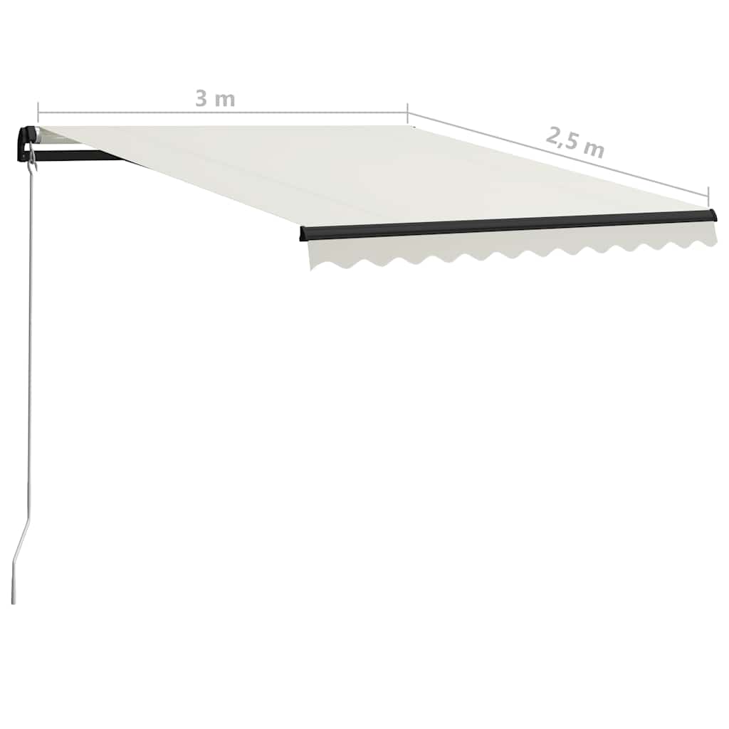 foldemarkise manuel betjening 300x250 cm cremefarvet
