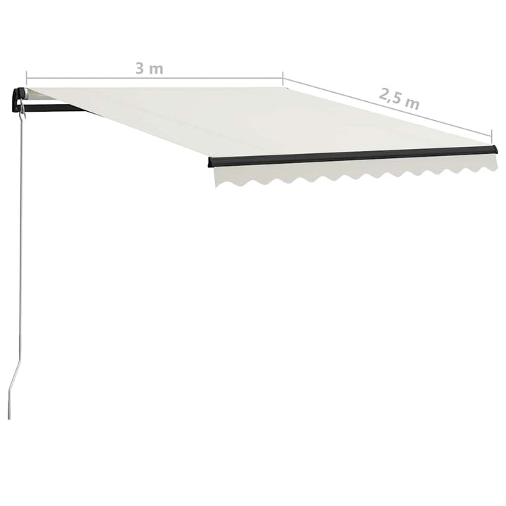foldemarkise manuel betjening 300x250 cm cremefarvet