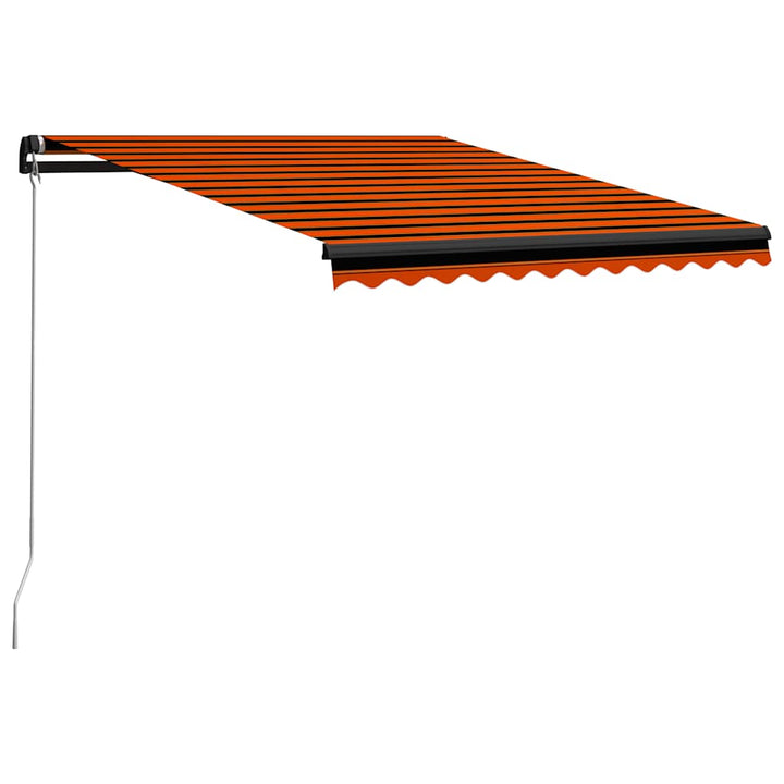 foldemarkise med manuel betjening 350x250 cm orange og brun