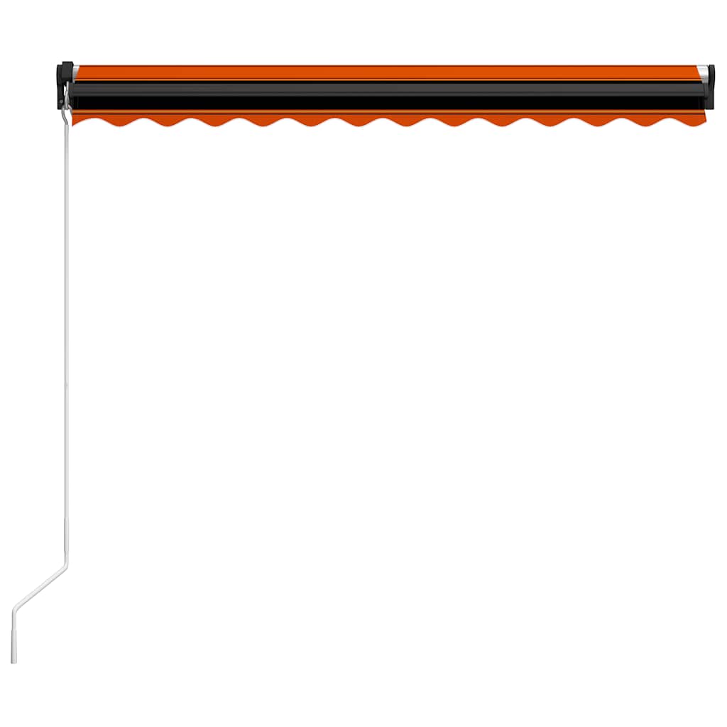 foldemarkise med manuel betjening 350x250 cm orange og brun