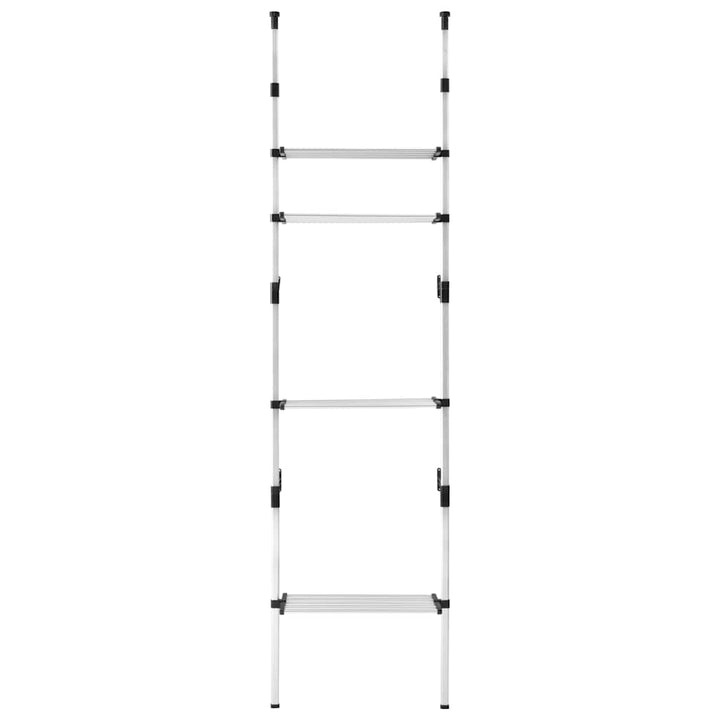 teleskopisk garderobesystem med hylder aluminium