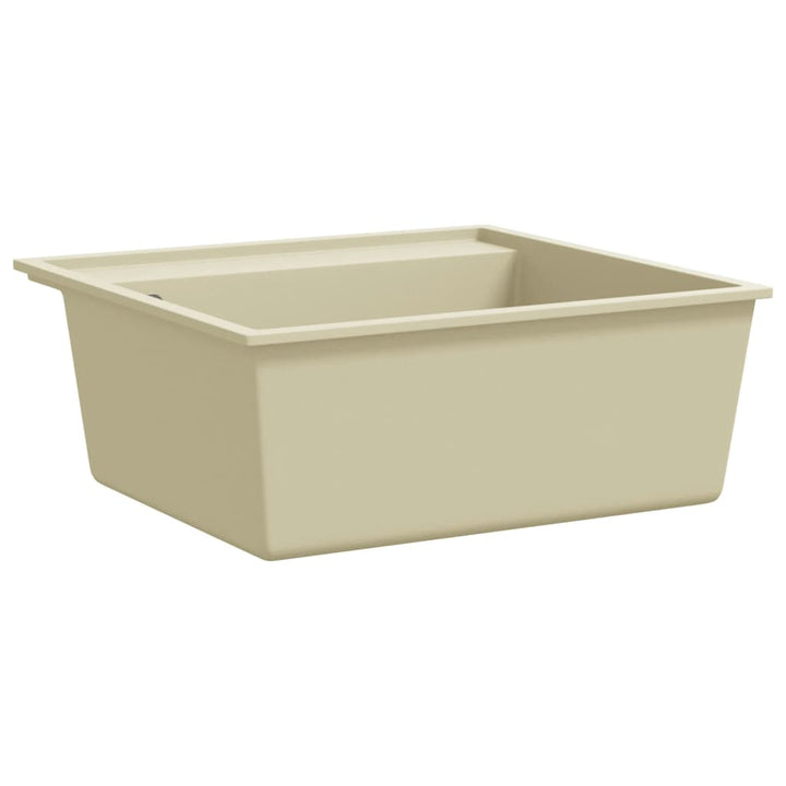 køkkenvask med overløbshul granit beige