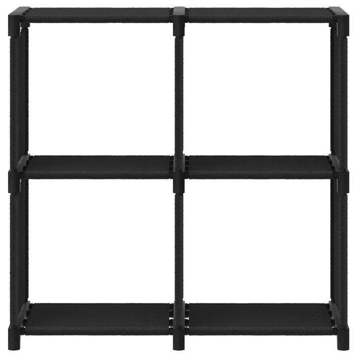 displayreol med 4 kubeformede rum 69x30x72,5 cm stof sort