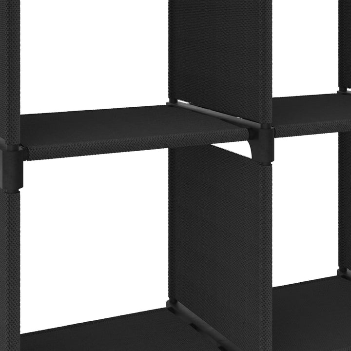 displayreol med 4 kubeformede rum 69x30x72,5 cm stof sort