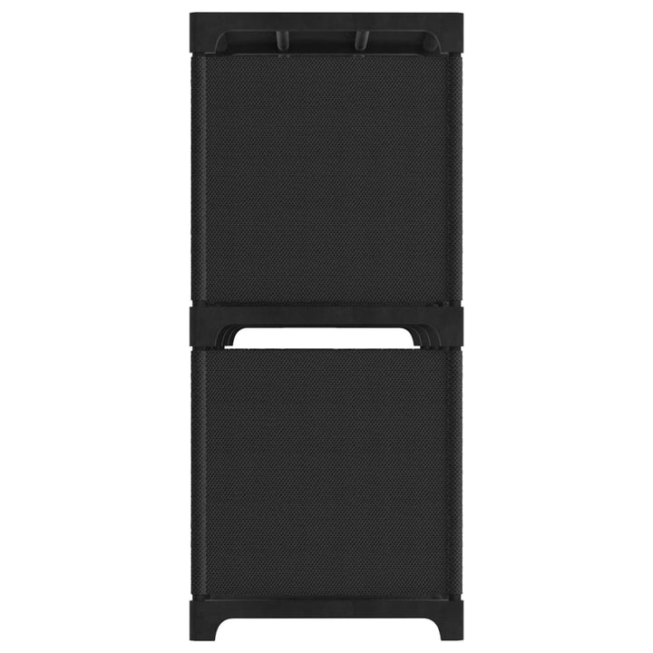 displayreol med 6 kubeformede rum 103x30x72,5 cm stof sort