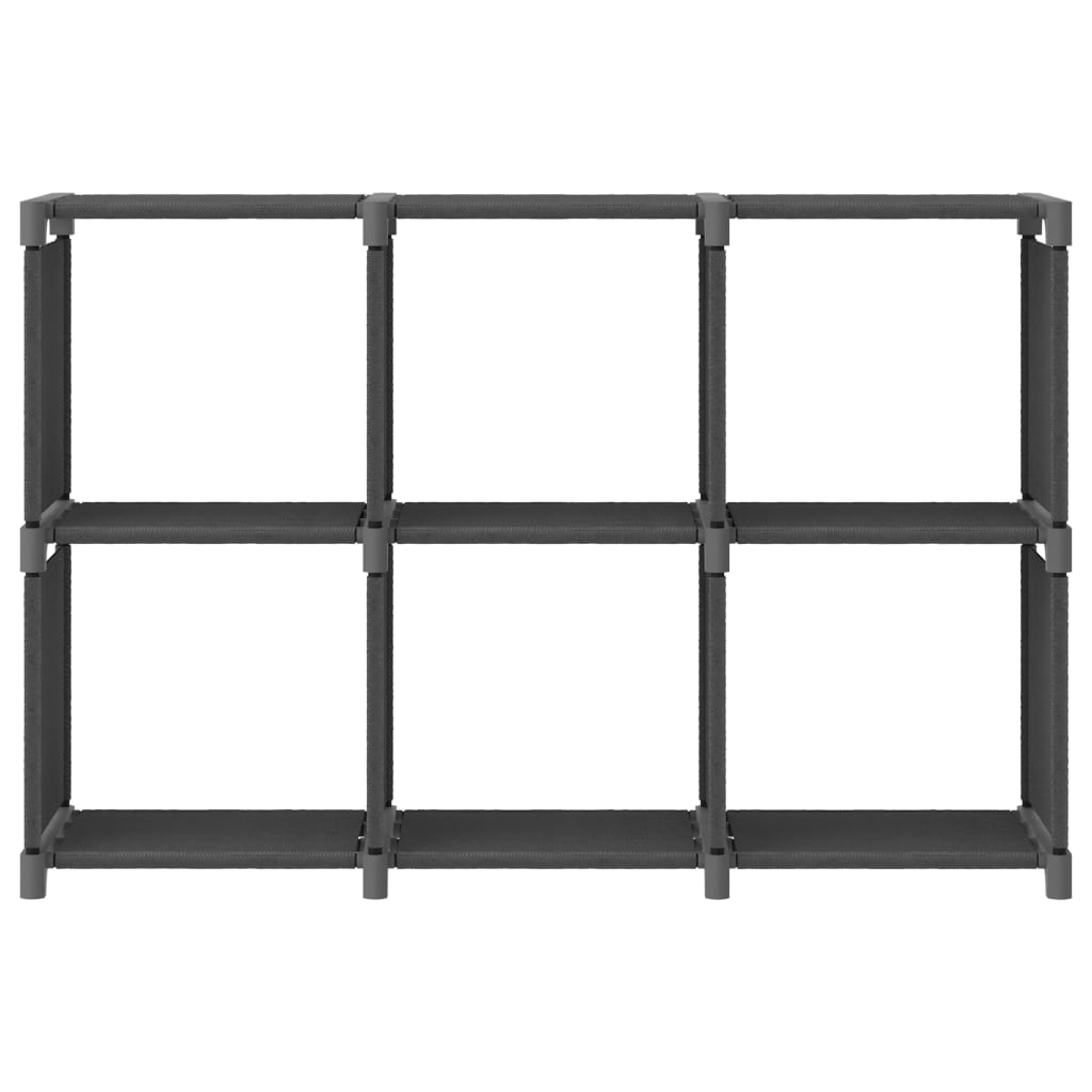 displayreol med 6 kubeformede rum 103x30x72,5 cm stof grå
