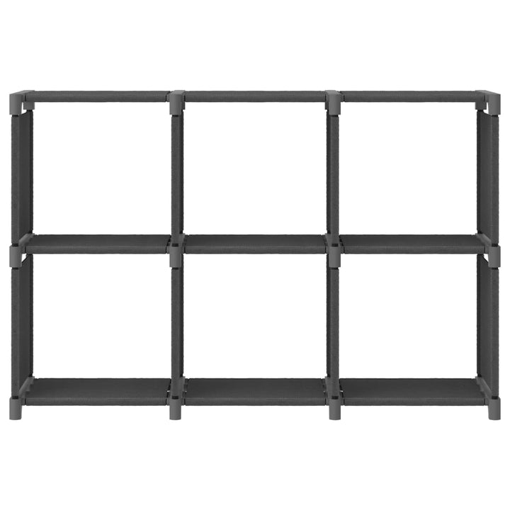 displayreol med 6 kubeformede rum 103x30x72,5 cm stof grå