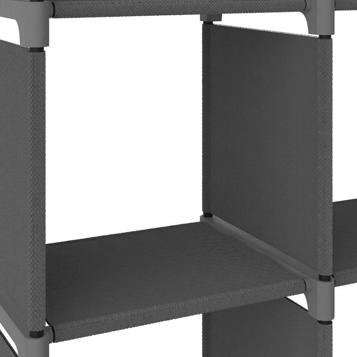 displayreol med 6 kubeformede rum 103x30x72,5 cm stof grå