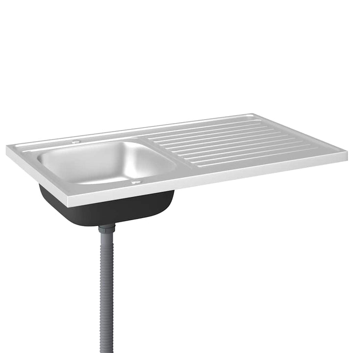 køkkenvask med afløbssæt 1000x600x155 mm rustfrit stål sølv