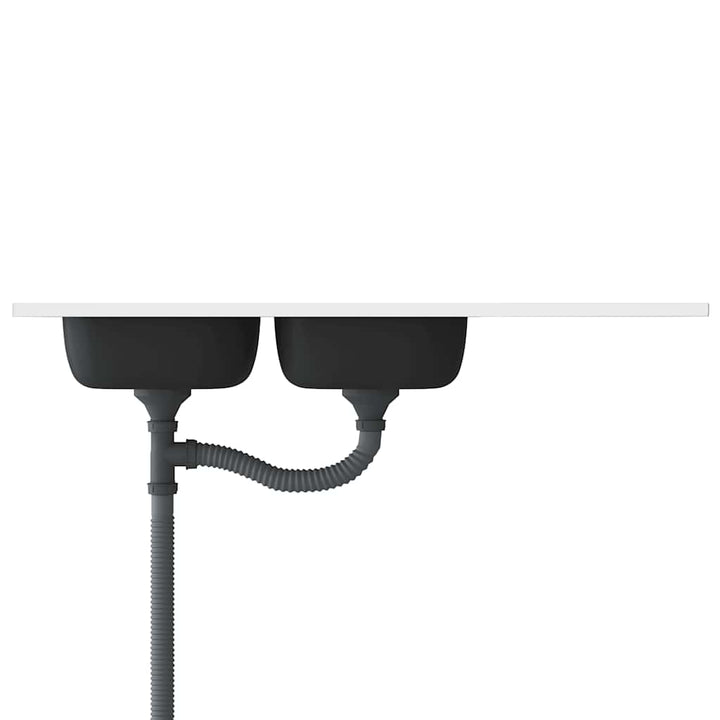 køkkenvask med 2 bassiner 1200x600x155 mm rustfrit stål sølv