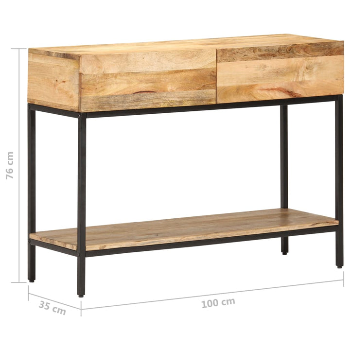 konsolbord 100x35x76 cm massivt mangotræ