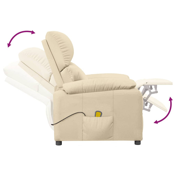 massagestol stof cremefarvet