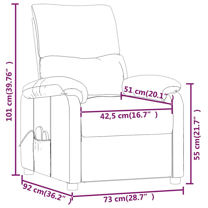 massagestol stof lysegrå