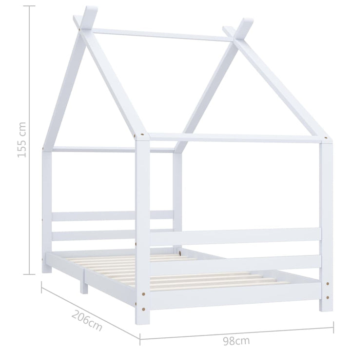 sengestel til børneseng 90x200 cm massivt fyrretræ hvid