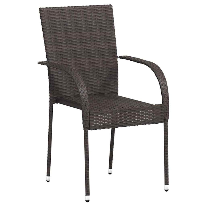 stabelbare havestole 4 stk. polyrattan brun