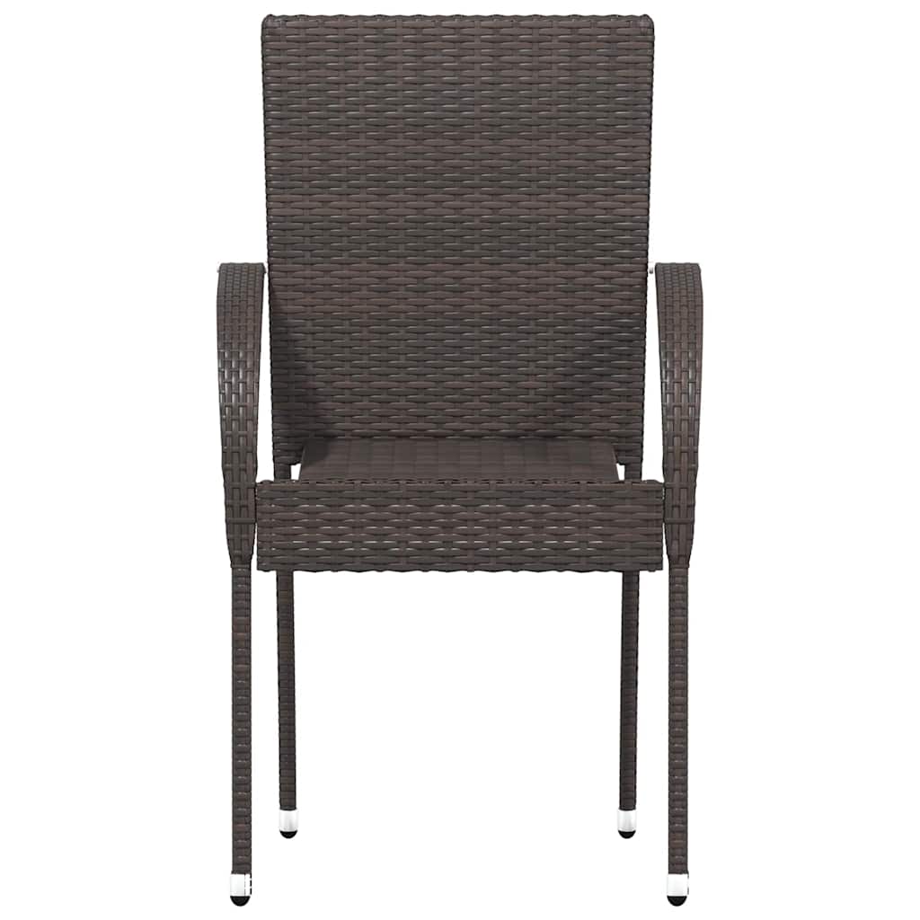 stabelbare havestole 4 stk. polyrattan brun