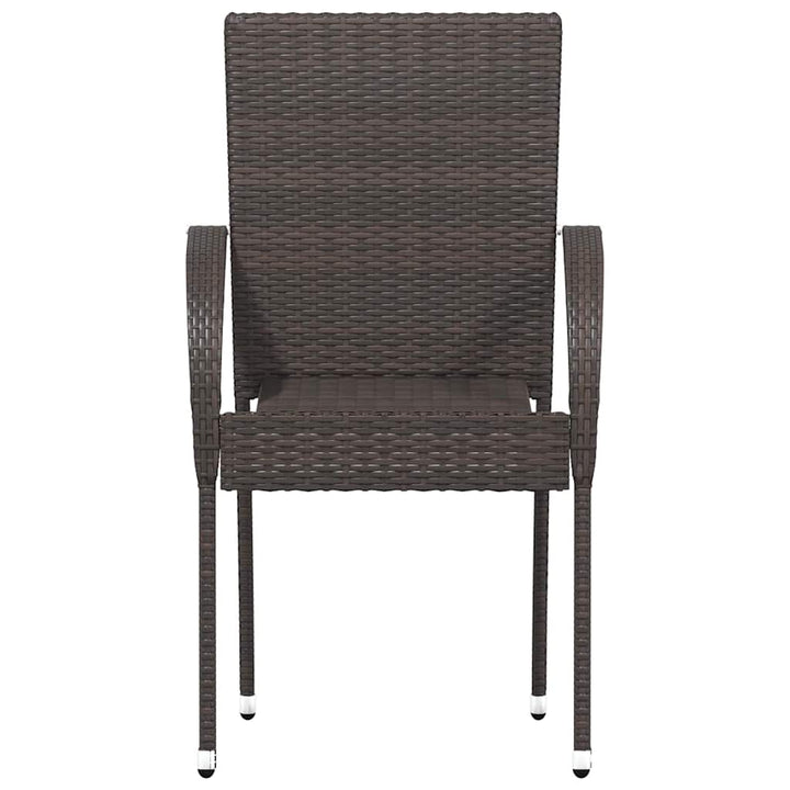 stabelbare havestole 4 stk. polyrattan brun