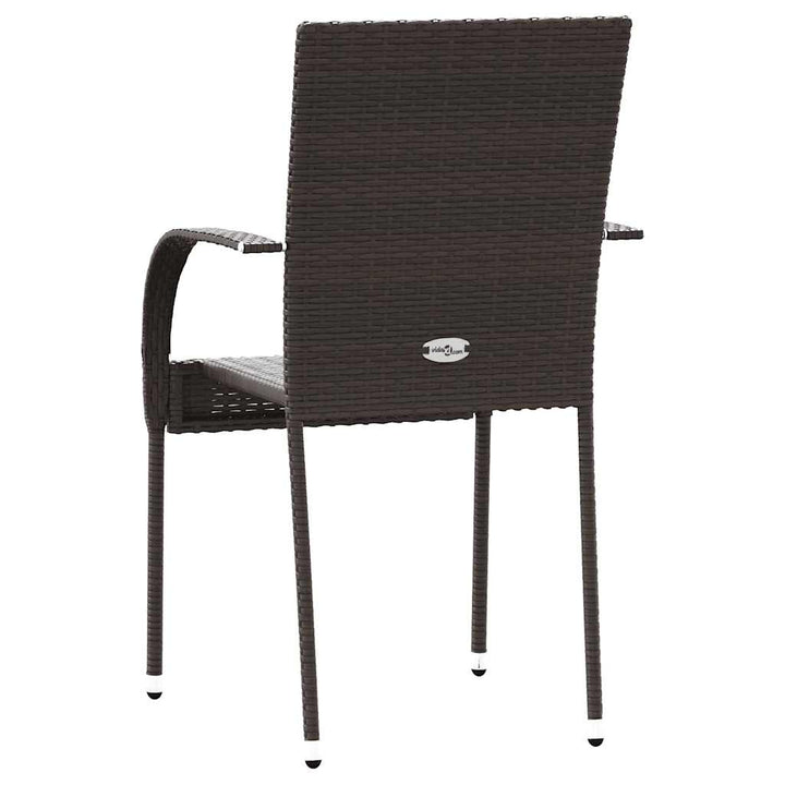 stabelbare havestole 4 stk. polyrattan brun