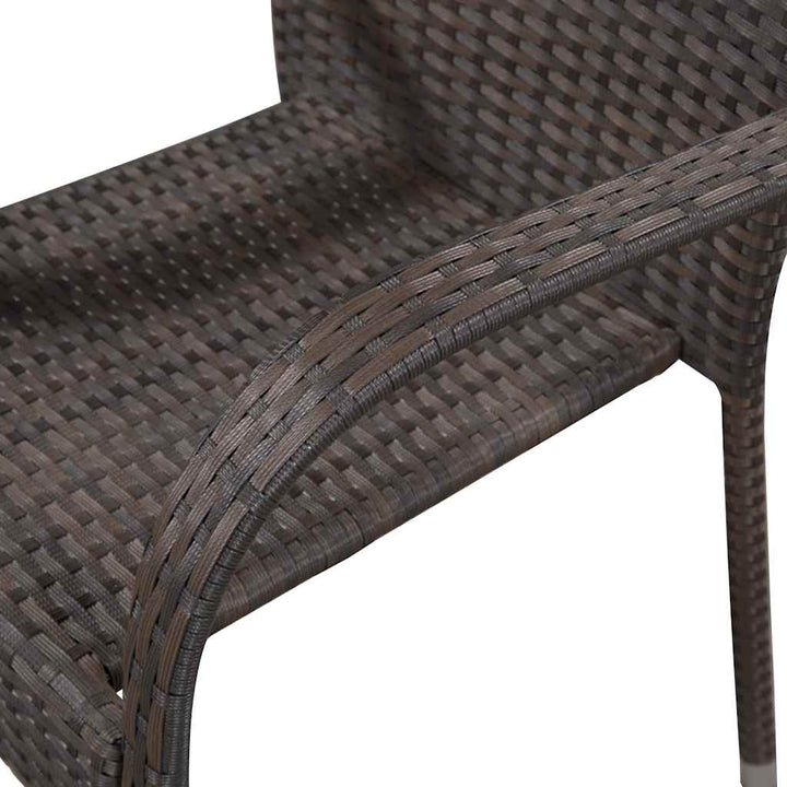 stabelbare havestole 4 stk. polyrattan brun