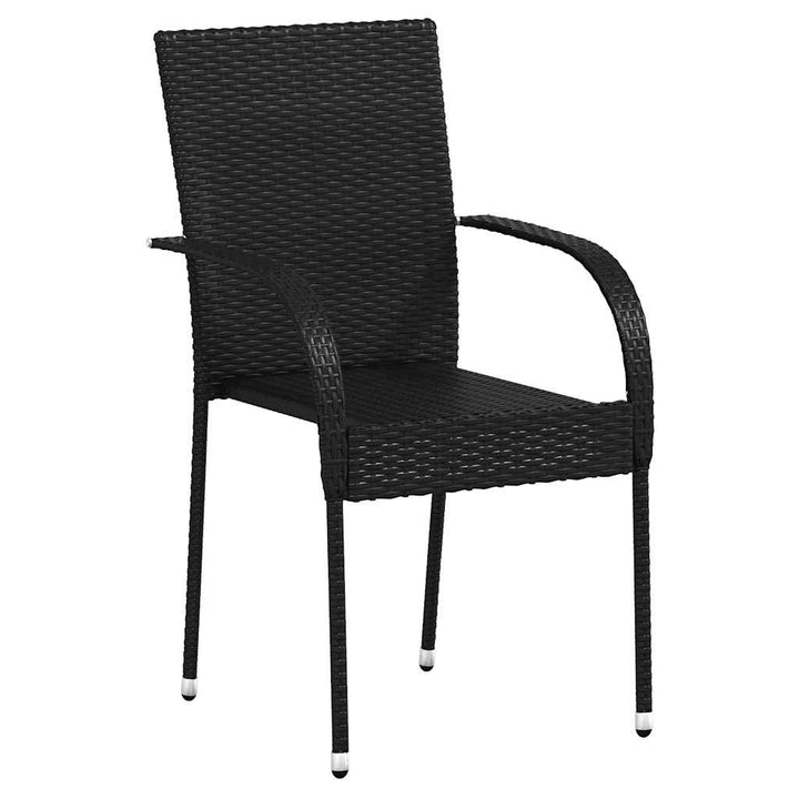 havestole 4 stk. stabelbare polyrattan sort