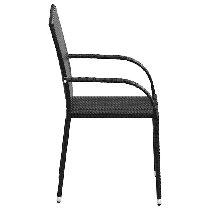 havestole 4 stk. stabelbare polyrattan sort