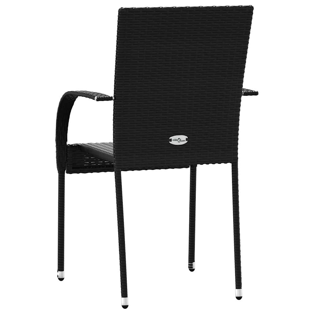 havestole 4 stk. stabelbare polyrattan sort