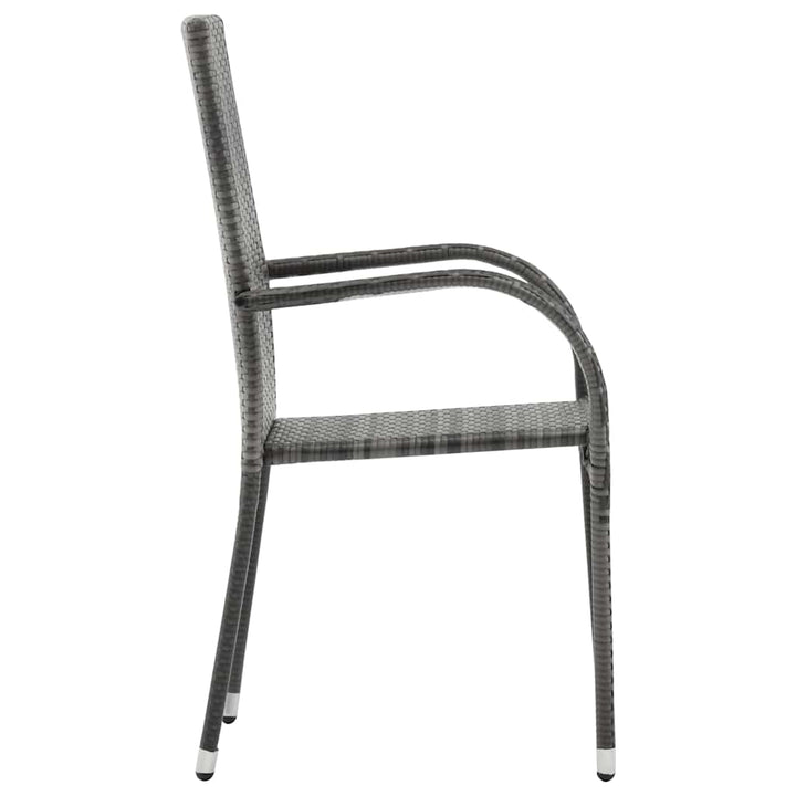 havestole 4 stk. stabelbare polyrattan grå