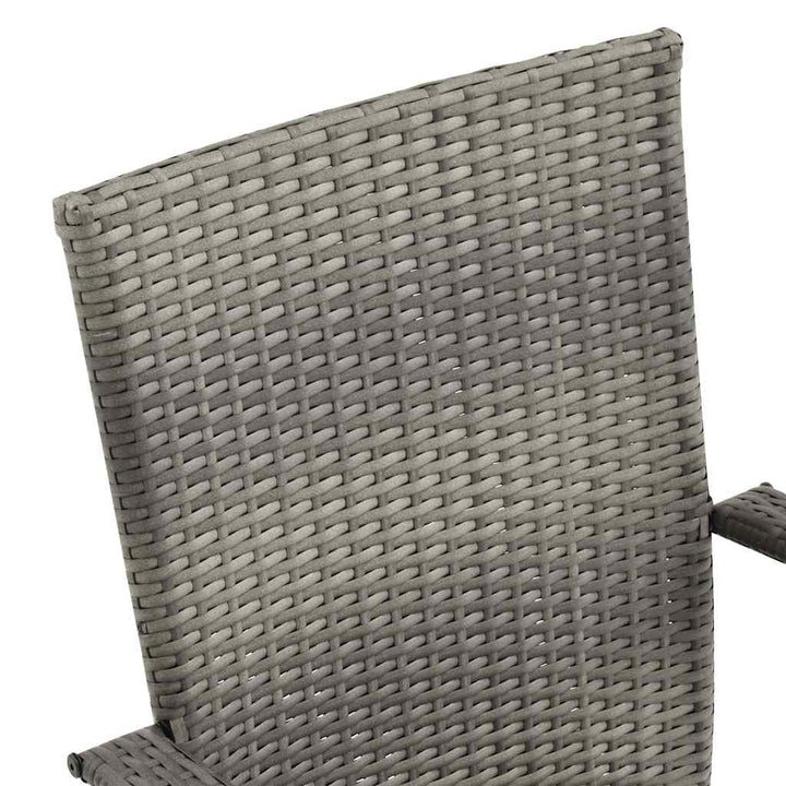 havestole 4 stk. stabelbare polyrattan grå