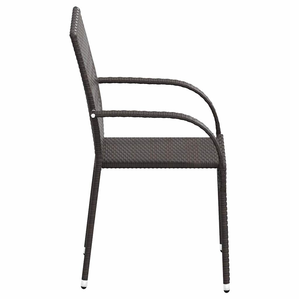 stabelbare havestole 6 stk. polyrattan brun